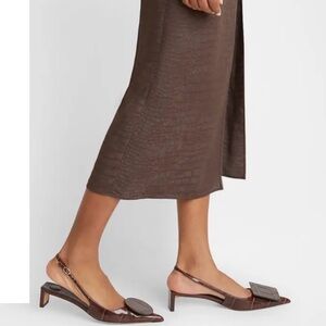 JACQUEMUS Croc-Embossed Leather Slingback Pumps